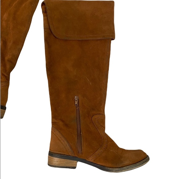 Qupid Faux Leather Tan Carmel Knee Length Boots - Picture 3 of 5